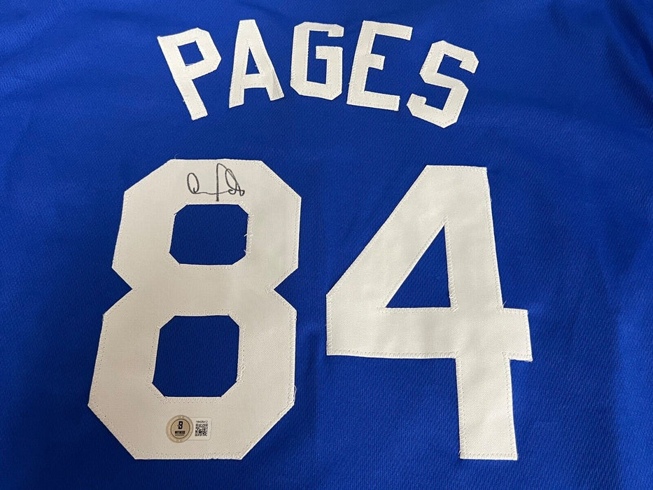 Andy Pages Dodgers Auto Signed Custom Jersey Beckett Witness Hologram Blue