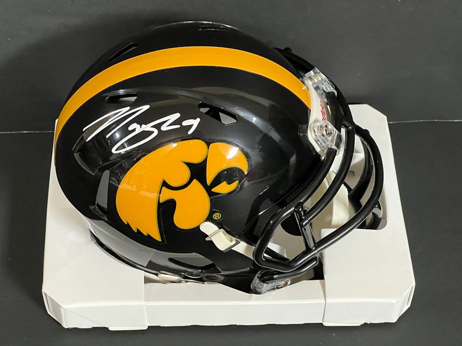 Tory Taylor Iowa Hawkeye Bears Auto Signed Speed Mini Helmet Beckett Witness