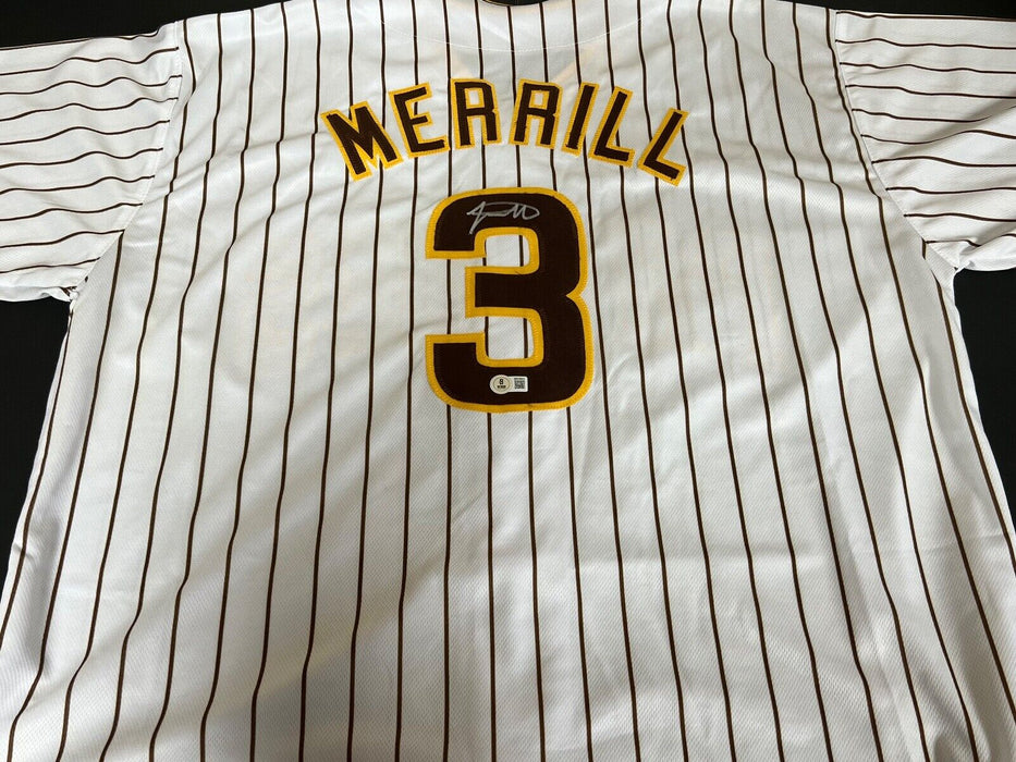 Jackson Merrill San Diego Padres Auto Signed Custom Jersey Beckett Witness Holo