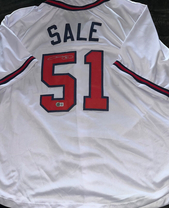 Chris Sale Atlanta Braves Auto Signed Custom Jersey Beckett Hologram White