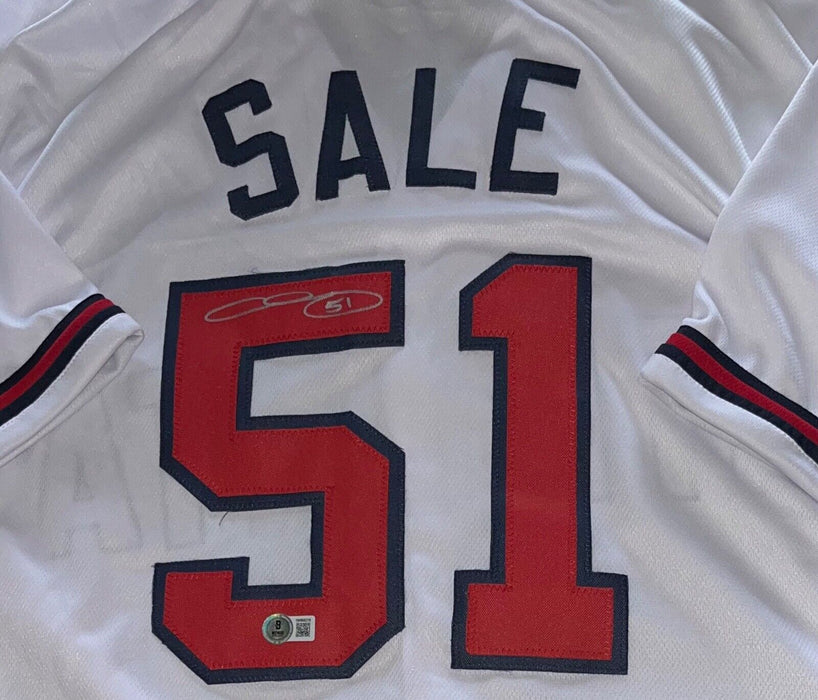 Chris Sale Atlanta Braves Auto Signed Custom Jersey Beckett Hologram White