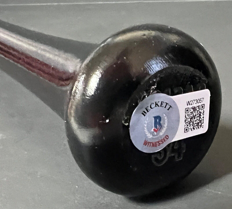 Jackson Chourio Brewers Auto Signed Bat Black Beckett WITNESS Hologram BAS