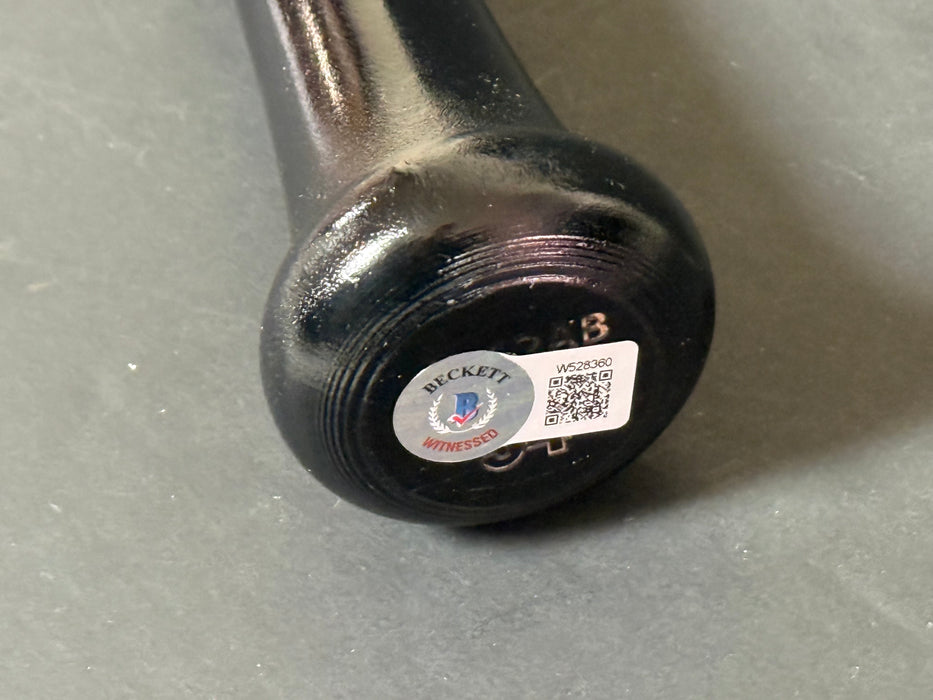 Brandon Lowe Tampa Bay Rays Autographed Signed Black Bat BECKETT Hologram