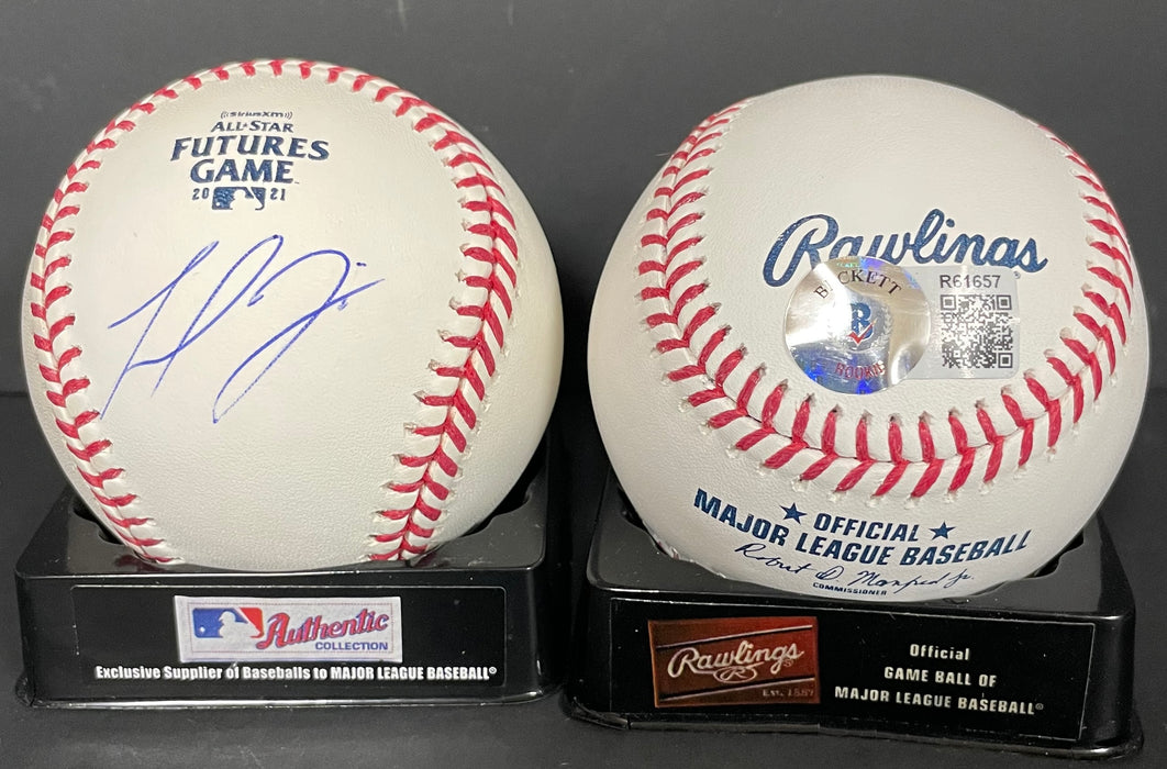 Michael Harris Braves Auto Signed 2021 Futures Game Baseball Beckett Hologram