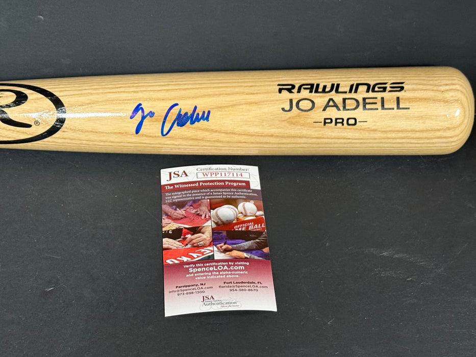 Jo Adell Los Angeles Angels JSA WITNESS COA Autographed Signed Bat Blonde