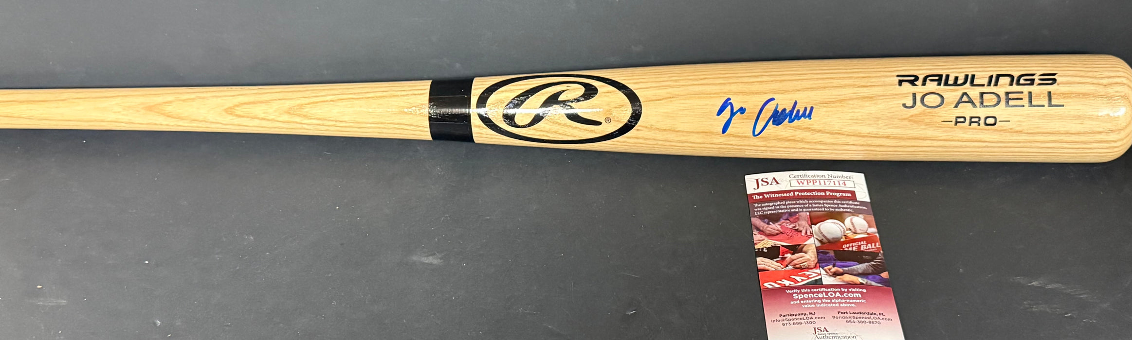 Jo Adell Los Angeles Angels JSA WITNESS COA Autographed Signed Bat Blonde