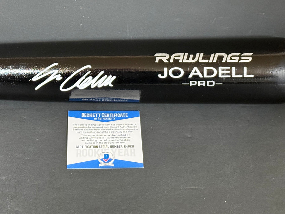 Jo Adell Los Angeles Angels Beckett COA Autographed Signed Bat Black