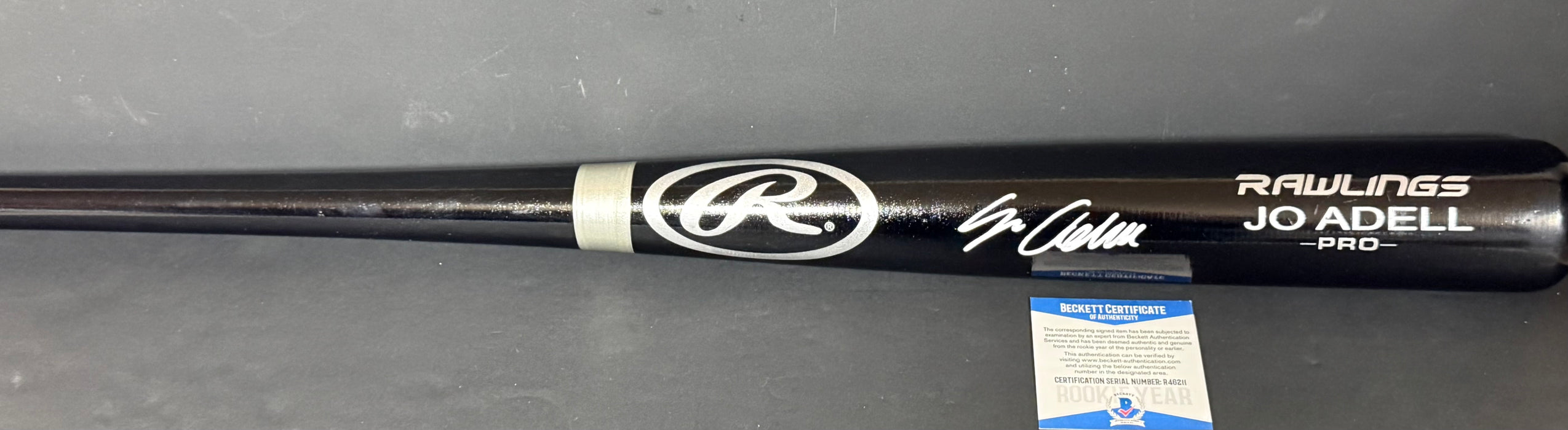 Jo Adell Los Angeles Angels Beckett COA Autographed Signed Bat Black