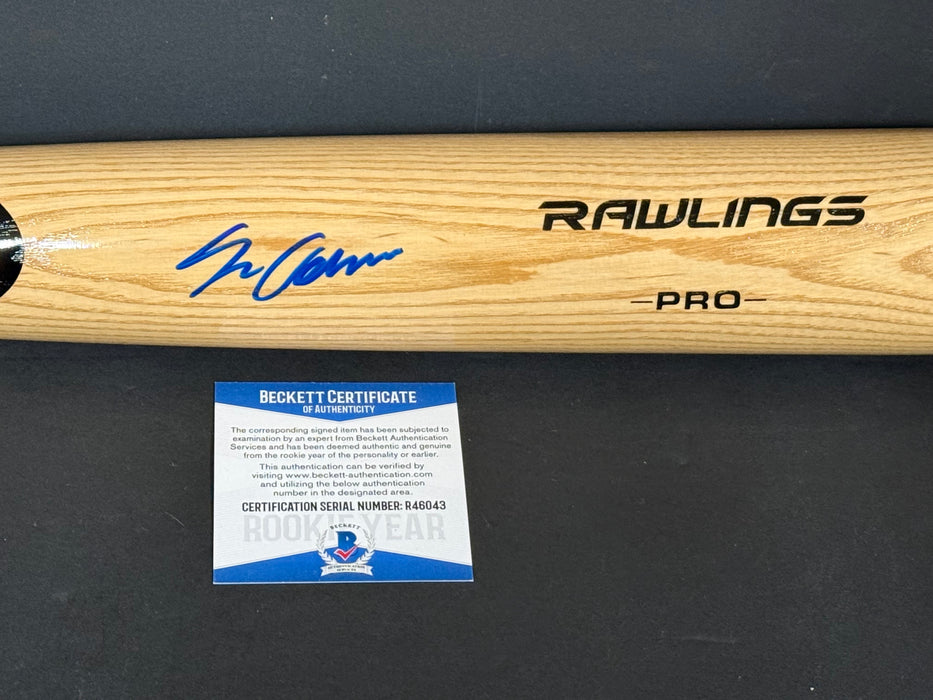 Jo Adell Los Angeles Angels Beckett COA Autographed Signed Bat Blonde