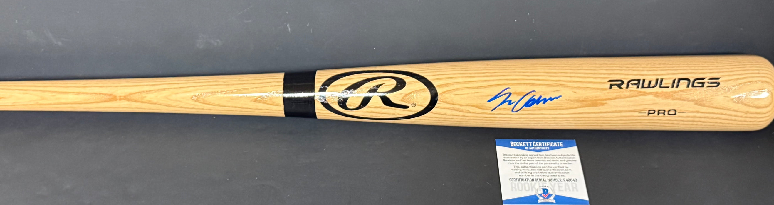Jo Adell Los Angeles Angels Beckett COA Autographed Signed Bat Blonde