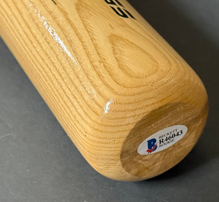 Jo Adell Los Angeles Angels Beckett COA Autographed Signed Bat Blonde