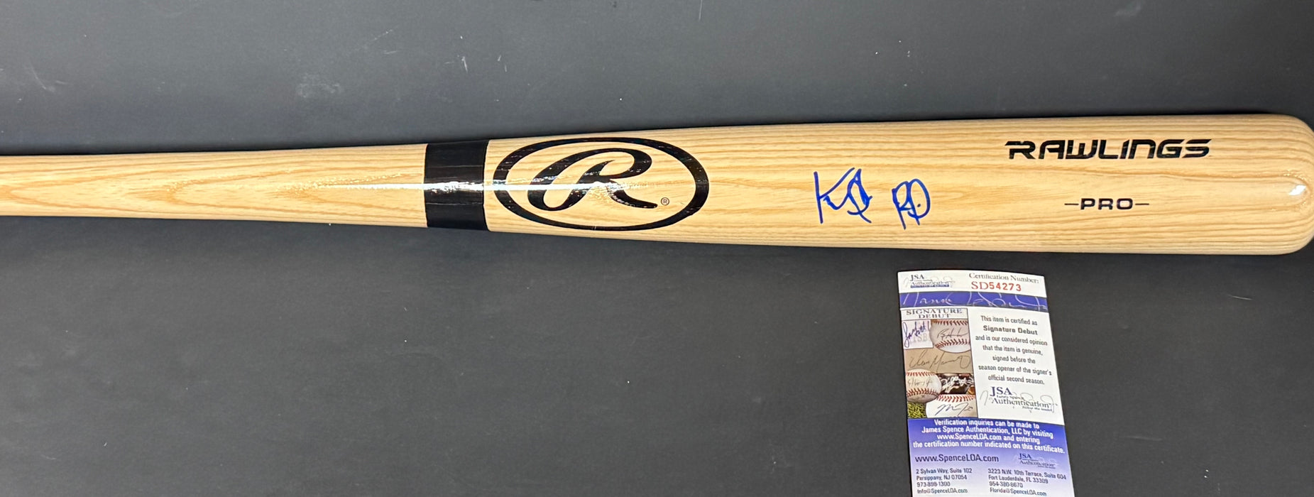 Keibert Ruiz Los Angeles Dodgers Signed Engraved Bat JSA Debut COA Blonde