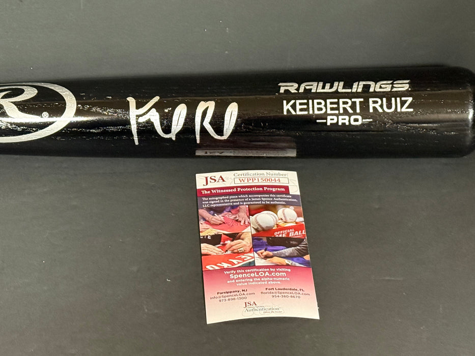 Keibert Ruiz Los Angeles Dodgers Signed Engraved Bat JSA WITNESS COA Black