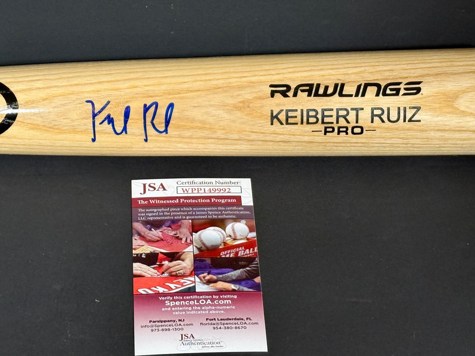 Keibert Ruiz Los Angeles Dodgers Signed Engraved Bat JSA WITNESS COA Blonde