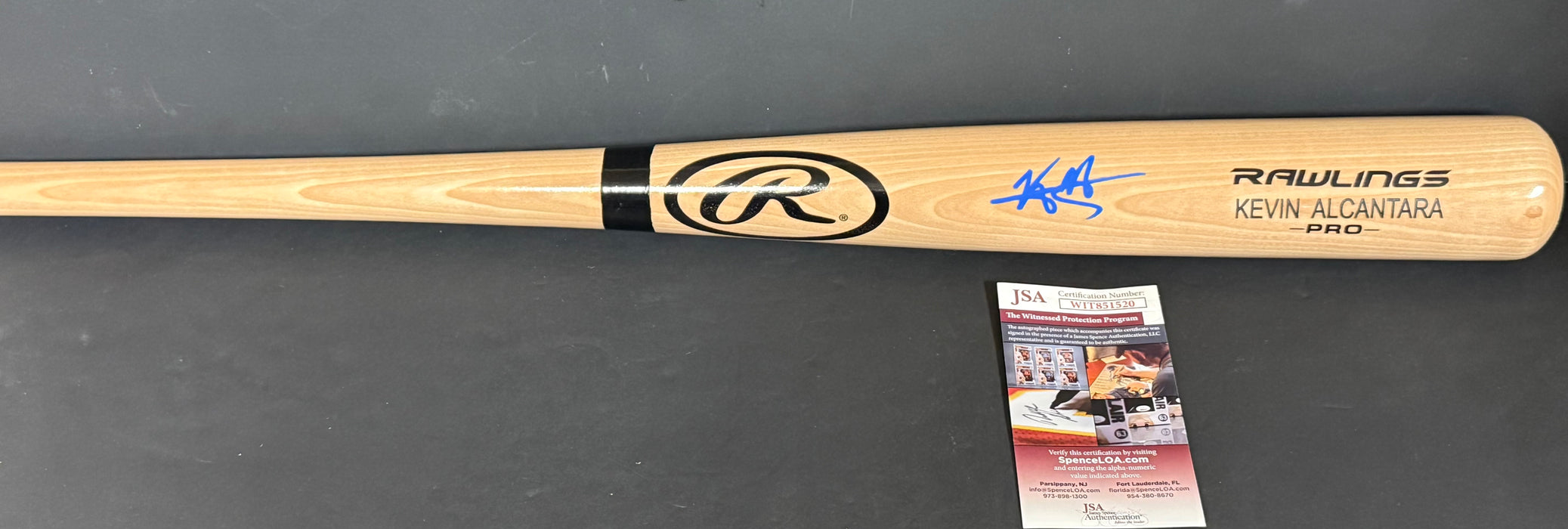 Kevin Alcantara Chicago Cubs Auto Signed Engraved Bat JSA WITNESS COA Blonde