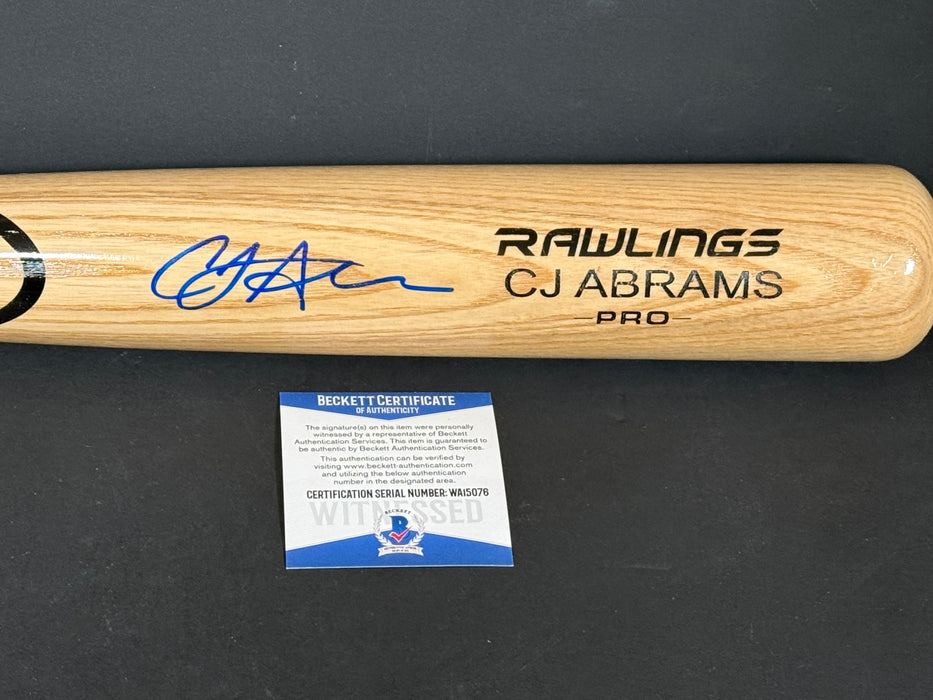 CJ Abrams San Diego Padres Signed Engraved Bat Beckett Witness COA Blonde