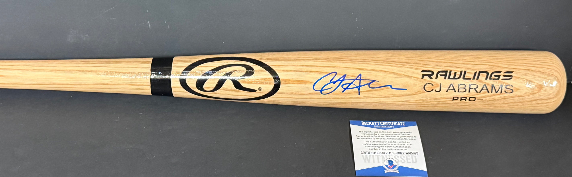 CJ Abrams San Diego Padres Signed Engraved Bat Beckett Witness COA Blonde