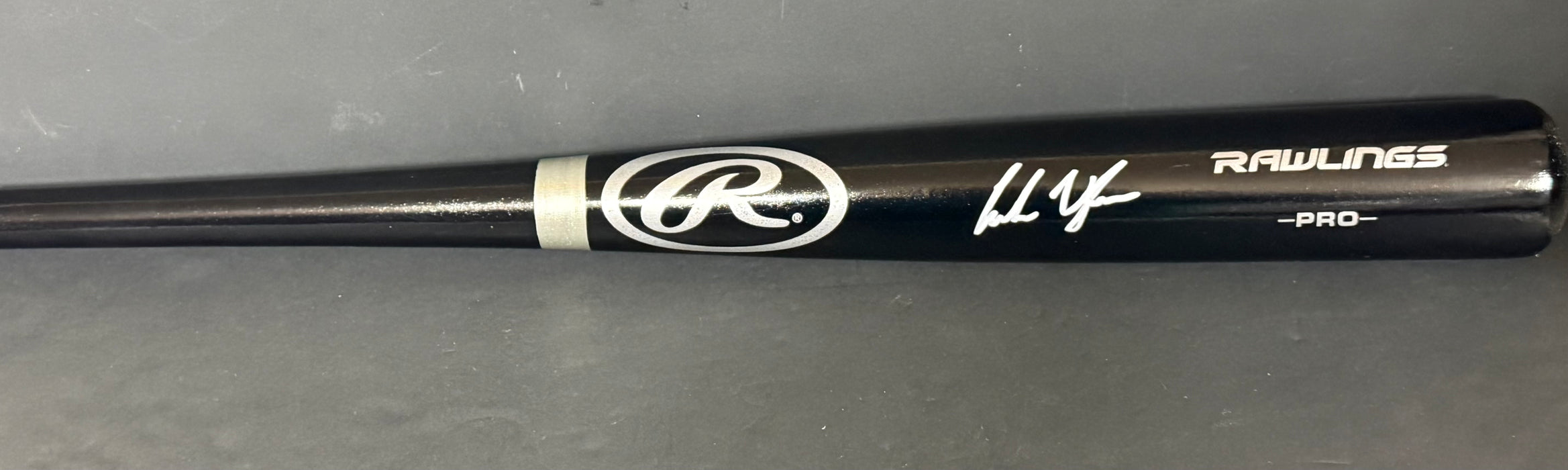 Andrew Vaughn Milwaukee Brewers Signed Bat Beckett Witness COA Black