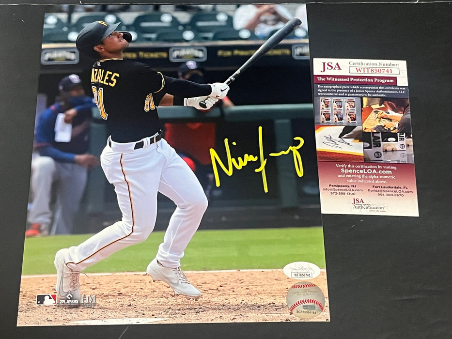 Nick Gonzales Pittsburgh Pirates Auto Signed 8x10 Photo JSA WITNESS COA