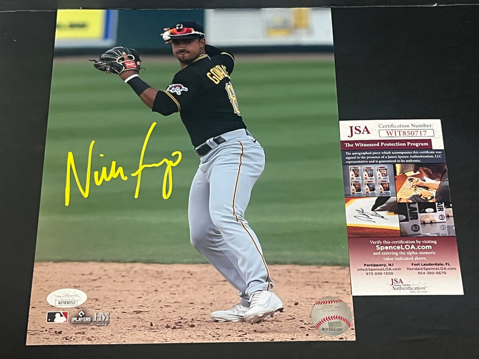 Nick Gonzales Pittsburgh Pirates Auto Signed 8x10 Photo JSA WITNESS COA .