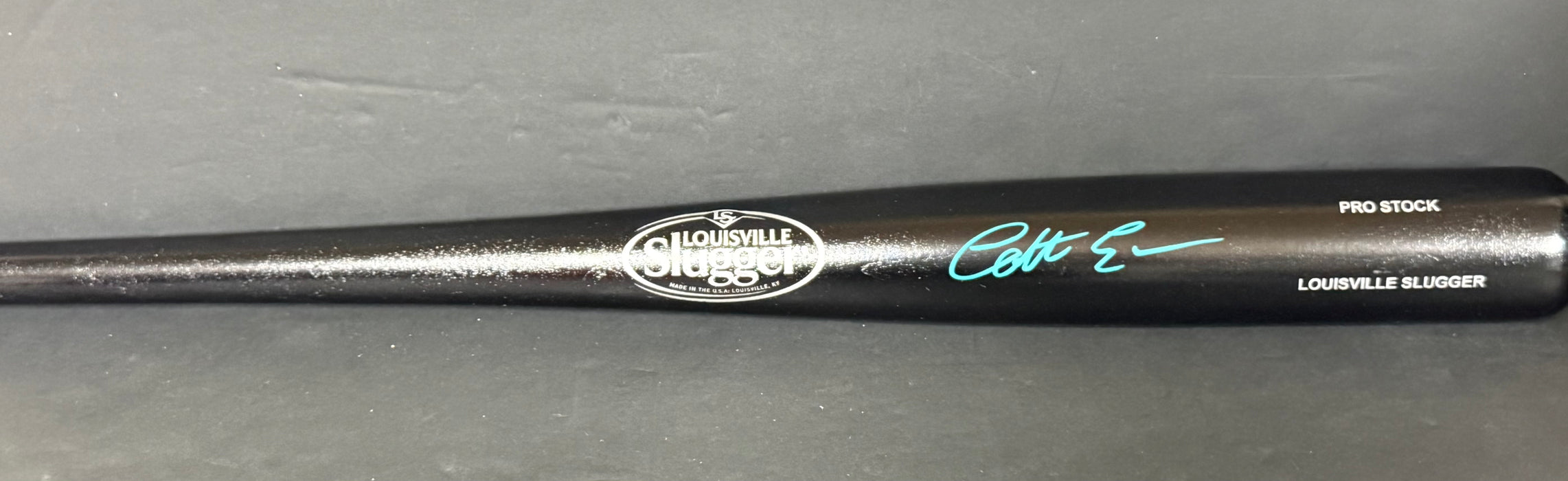 Colt Emerson Mariners Signed Black Bat Beckett WITNESS BAS Louisville Slugger Teal