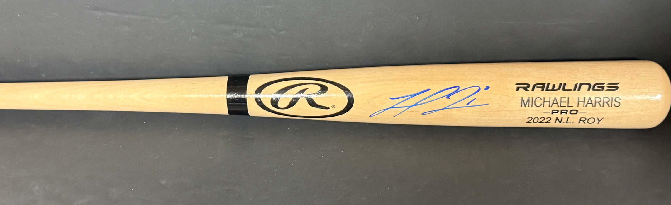 Michael Harris Atlanta Braves Autographed Signed Engraved Bat Blonde Beckett Hologram 2022 NL ROY