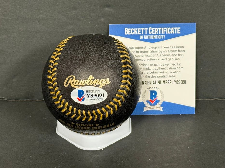 Brandon Lowe Pittsburgh Pirates Autographed Signed Black Baseball Beckett COA .
