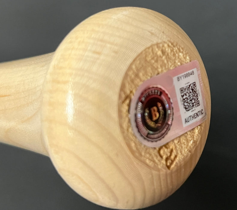 Jackson Chourio Brewers Auto Signed Bat Blonde Beckett Hologram BAS