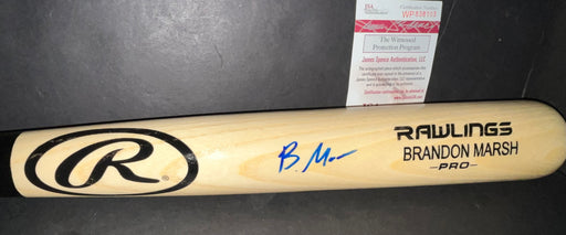 Brandon Marsh Philadelphia Phillies Auto Signed Engraved Bat JSA Witness COA