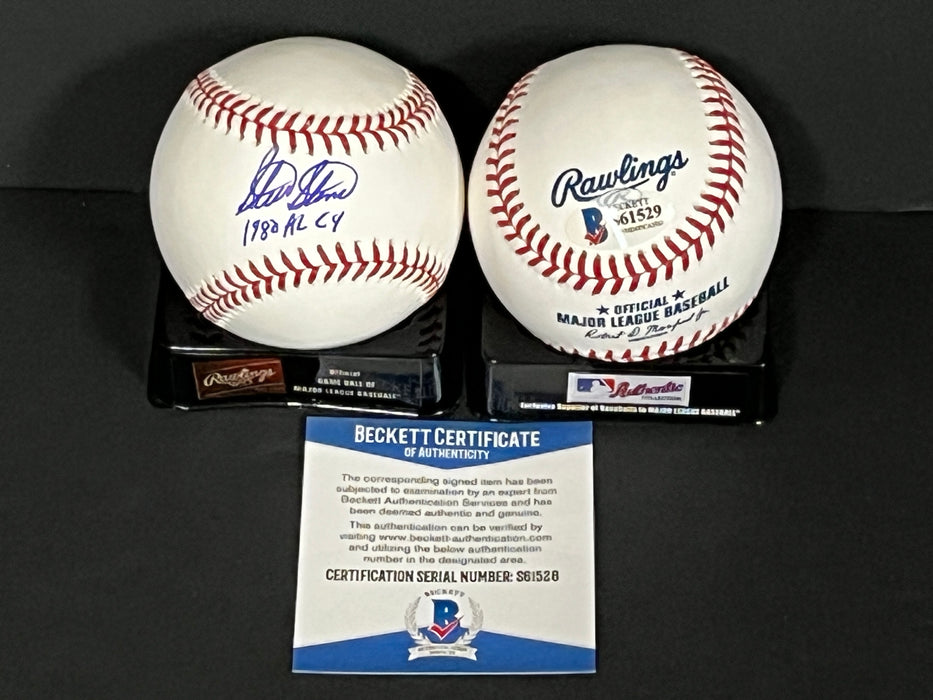 Steve Stone Baltimore Orioles Signed Baseball Beckett COA 1980 AL Cy .