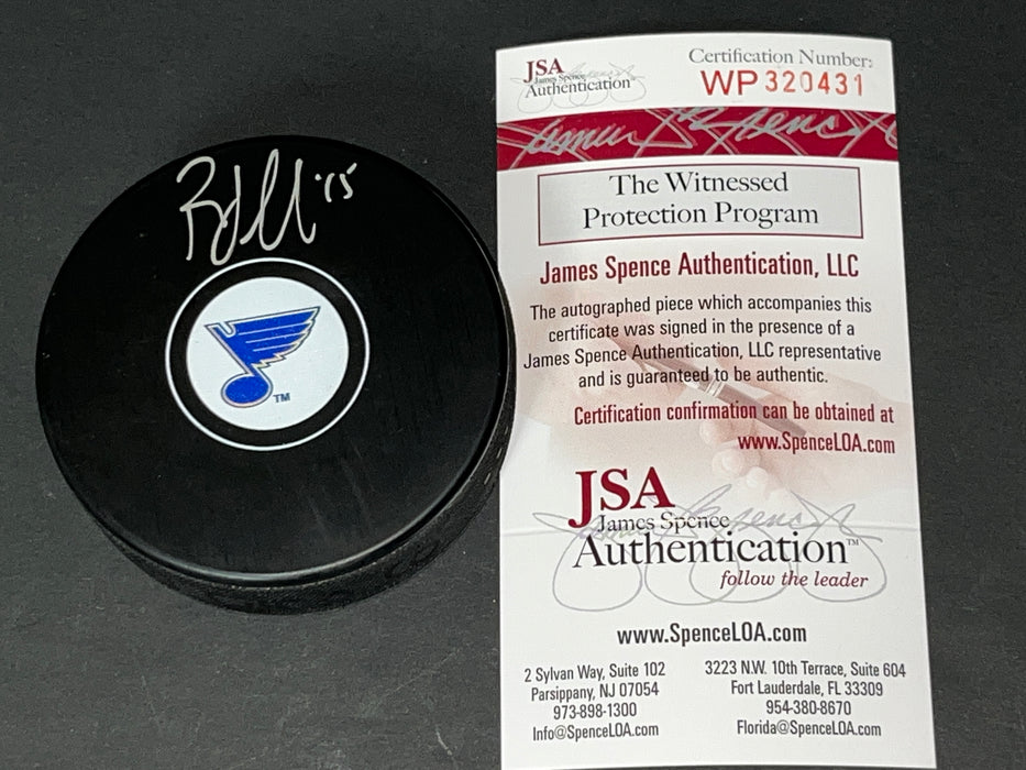 Robby Fabbri St Louis Blues Autographed Signed Hockey Puck JSA WITNESS