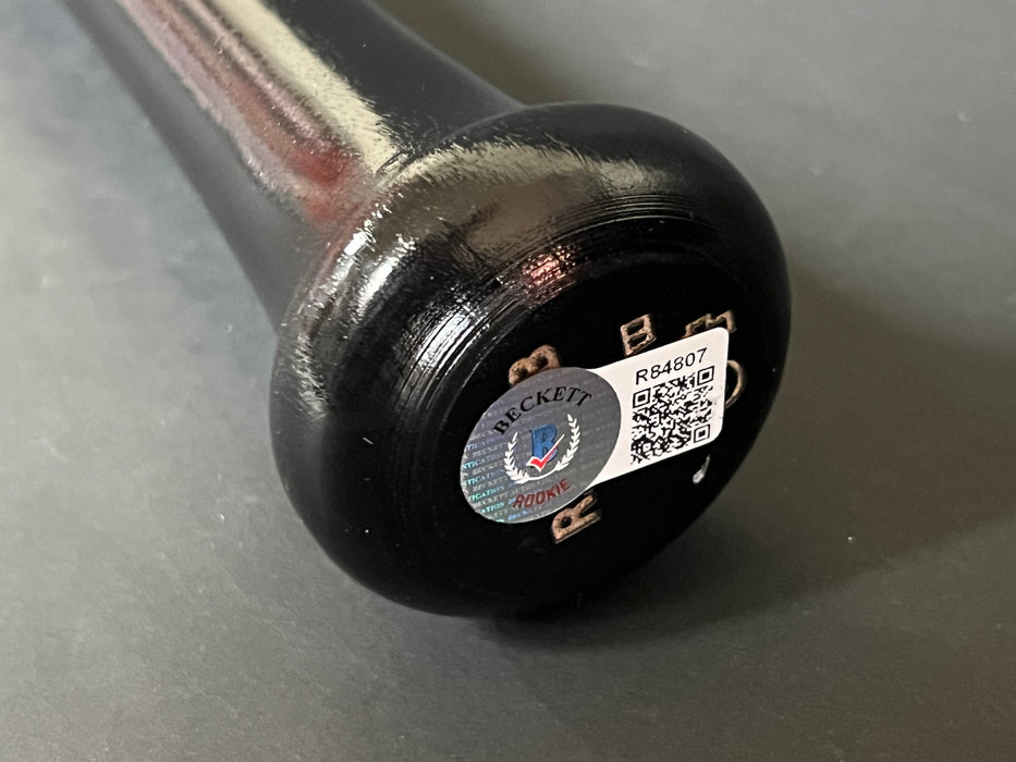 Dalton Rushing Dodgers Auto Signed Bat Beckett Rookie Hologram Black