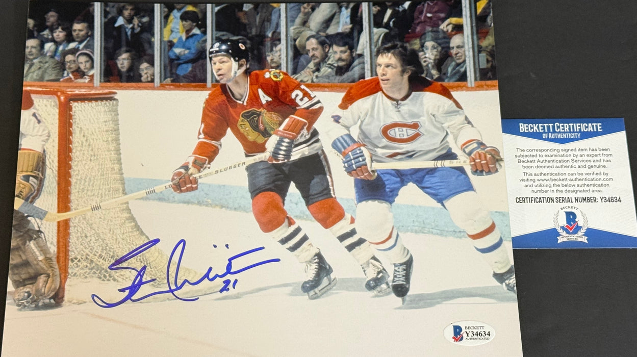 Stan Mikita Chicago Blackhawks Autographed Signed 8x10 Beckett COA _