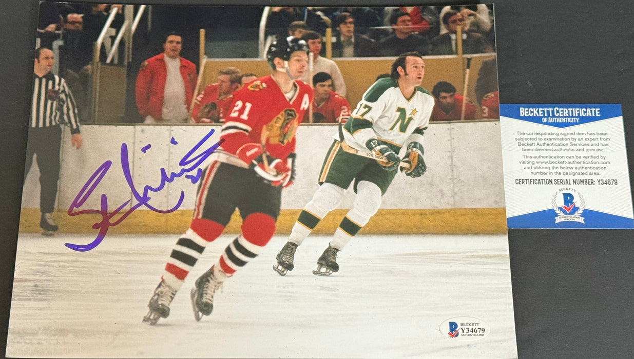 Stan Mikita Chicago Blackhawks Autographed Signed 8x10 Beckett COA