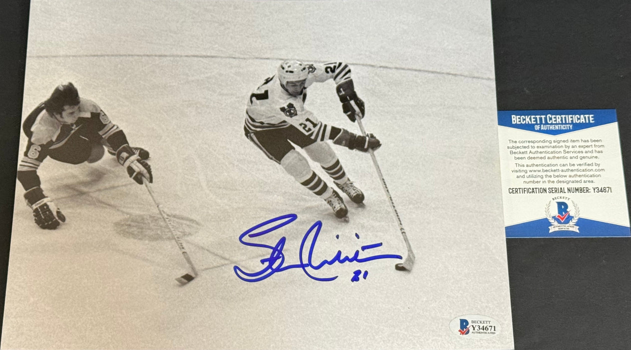 Stan Mikita Chicago Blackhawks Autographed Signed 8x10 Beckett COA *