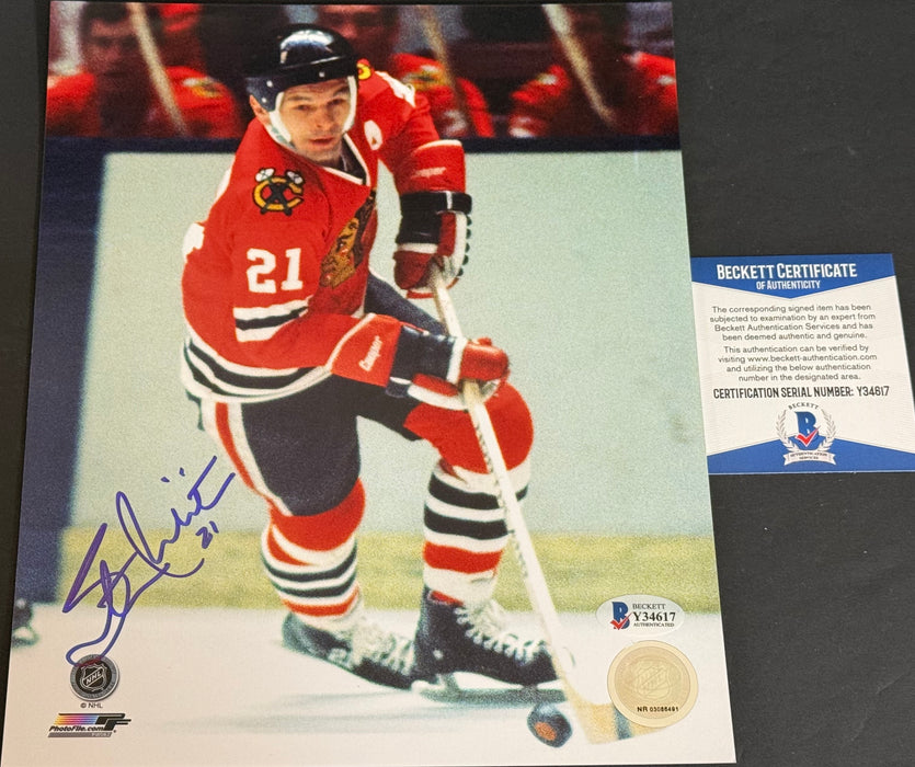 Stan Mikita Chicago Blackhawks Autographed Signed 8x10 Beckett COA -