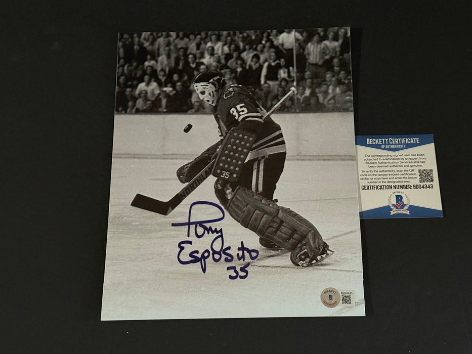 Tony Esposito Chicago Blackhawks Autographed Signed 8x10 Beckett COA -