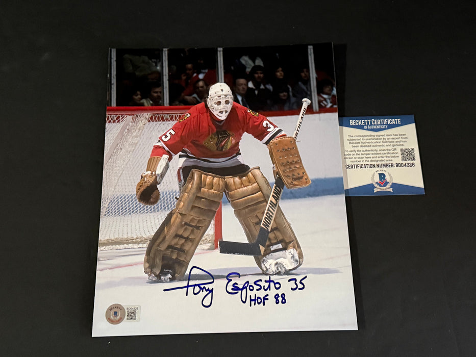Tony Esposito Chicago Blackhawks Autographed Signed 8x10 Beckett COA -.