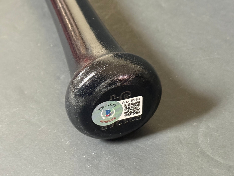 Trent Grisham Yankees Padres Signed Bat Beckett Witness Hologram Black