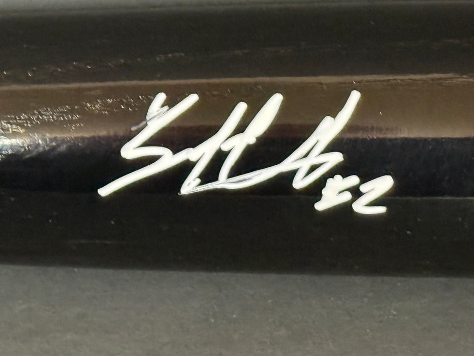 Trent Grisham Yankees Padres Signed Engraved Bat Beckett Witness Hologram Black