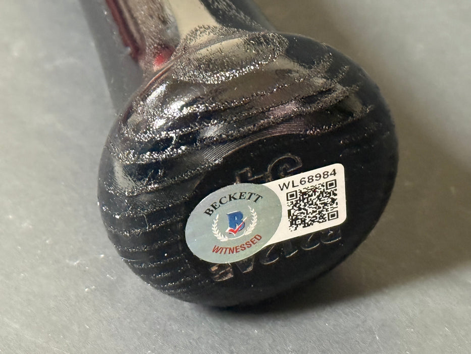 Trent Grisham Yankees Padres Signed Engraved Bat Beckett Witness Hologram Black