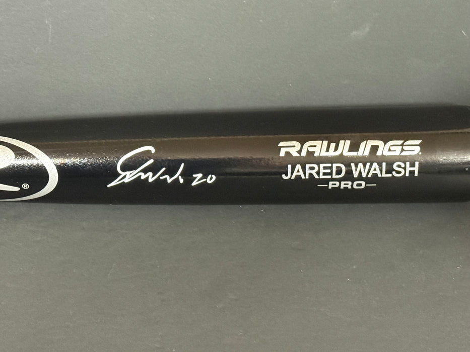 Jared Walsh Angels Rangers Auto Signed Engraved Bat Beckett Witness COA Black