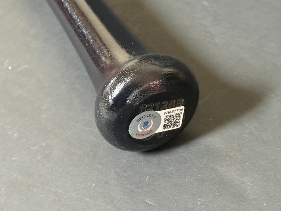 Jared Walsh Angels Rangers Auto Signed Engraved Bat Beckett Witness COA Black