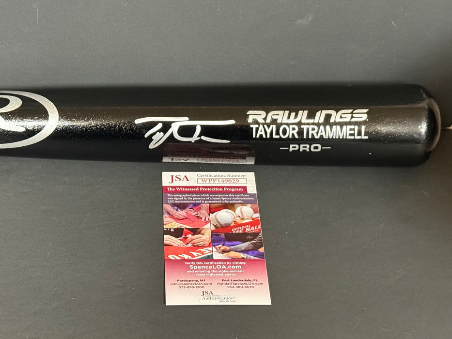 Taylor Trammell Astros Signed Engraved Bat JSA WITNESS COA Black