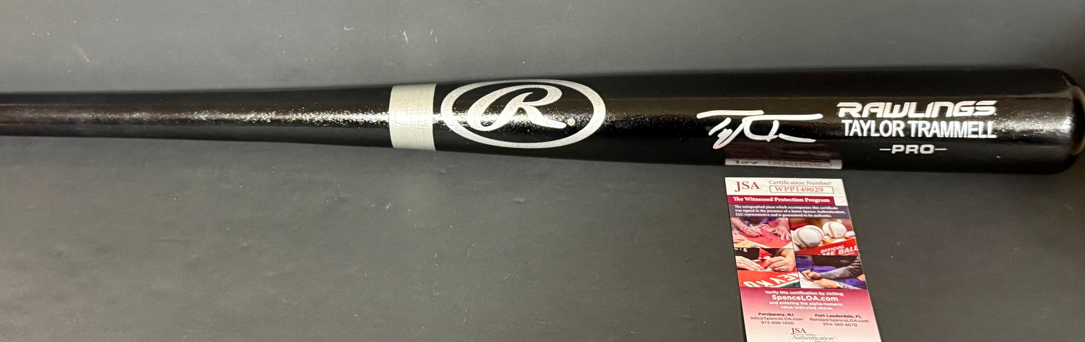 Taylor Trammell Astros Signed Engraved Bat JSA WITNESS COA Black