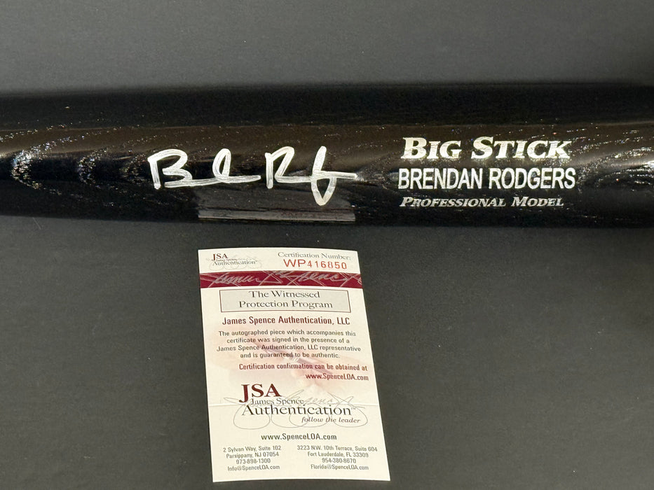 Brendan Rodgers Rockies Autographed Signed Engraved Bat JSA WITNESS COA Black