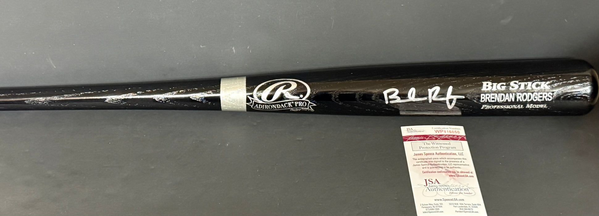 Brendan Rodgers Rockies Autographed Signed Engraved Bat JSA WITNESS COA Black