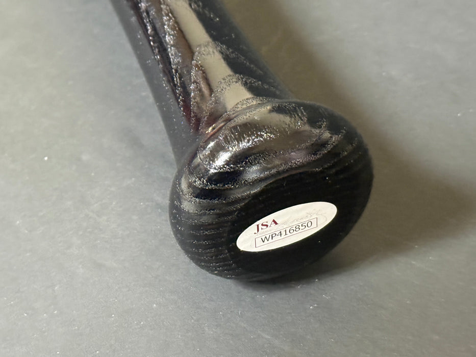 Brendan Rodgers Rockies Autographed Signed Engraved Bat JSA WITNESS COA Black