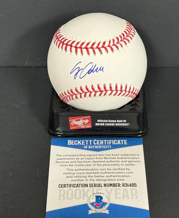Jo Adell Los Angeles Angels Autographed Signed MLB Baseball BECKETT ROOKIE COA