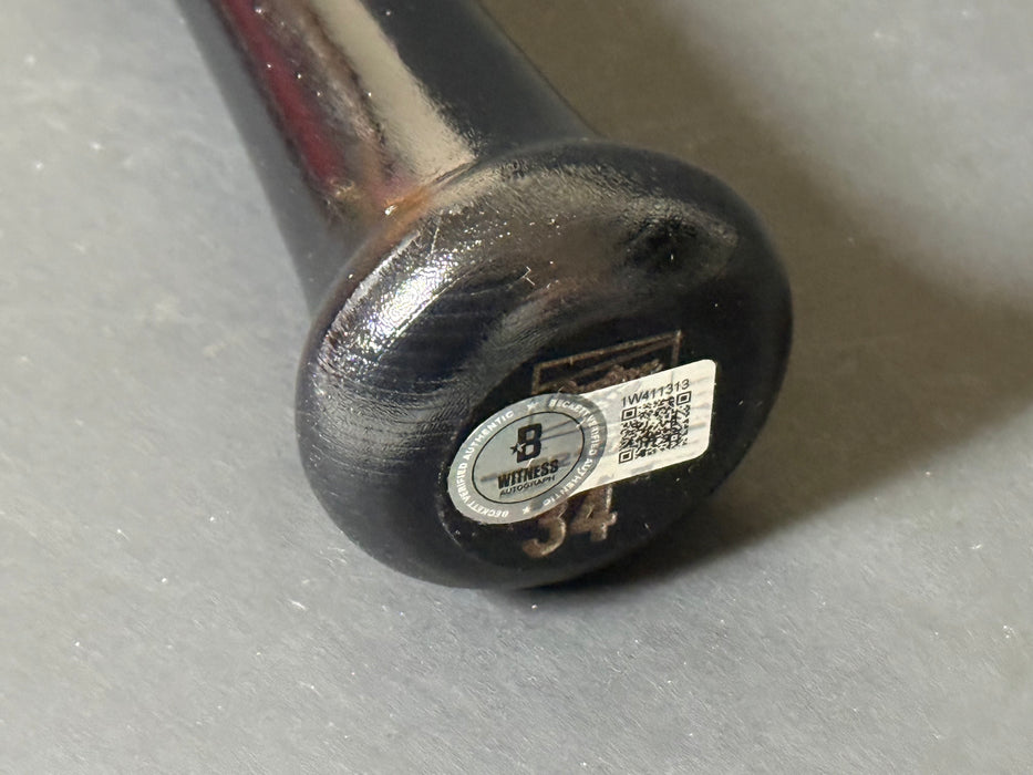 Matt Shaw Chicago Cubs Signed Black Bat Beckett Witness Hologram